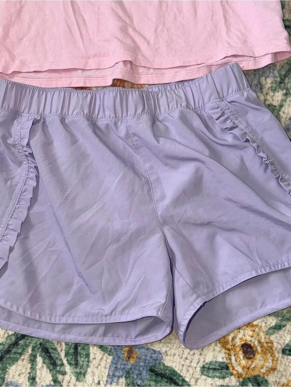 XXL Girls Old Navy Active Ruffle Shorts and Cutie Tees (lot of 4 items)